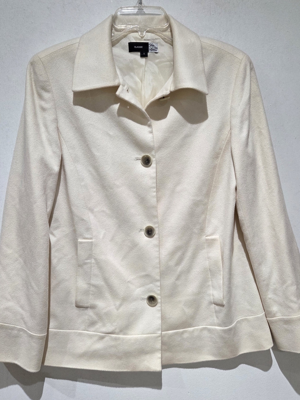 Saks Fifth Avenue Cream Short Pea Coat
